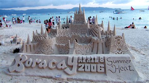 Philippines Sugar Islands Caticlan Boracay White Beach Sand Castles 2006 02