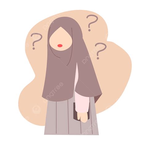 Confused Business Woman Vector Design Images Cute Muslim Woman