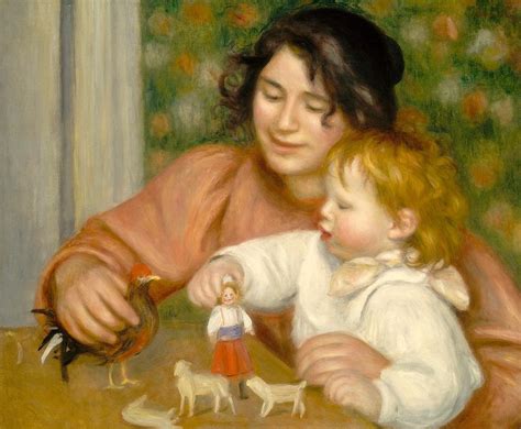 Child With Toys Gabrielle And The Artist S Son Jean Painting By Pierre