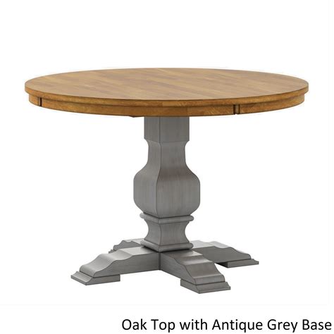 Eleanor Two Tone Round Solid Wood Top Dining Table By Inspire Q Classic Oak Top And Antique