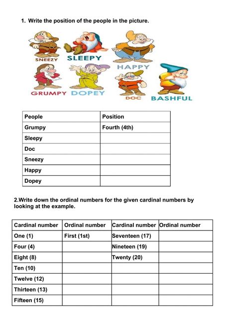 Ordinal Numbers Worksheets For Preschool And Kindergarten Students K5