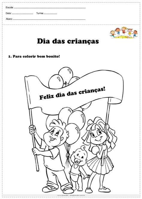 20 Desenhos Para Colorir Dia Das Crianças Para Imprimir Ler E Aprender