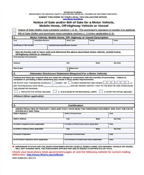 Bill Of Sale Form For Atv