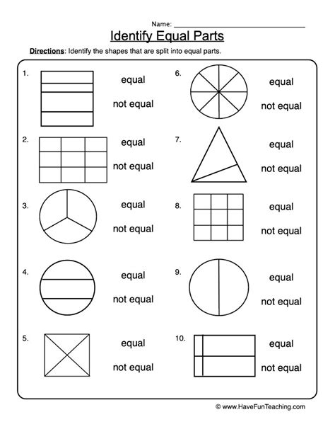 Is It Equal Fractions Worksheet Have Fun Teaching