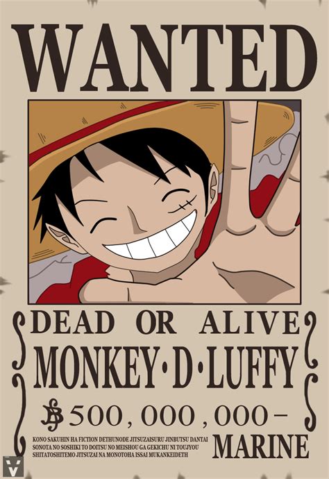 One Piece 801 Luffy New Wanted Poster By Vigarri On Deviantart