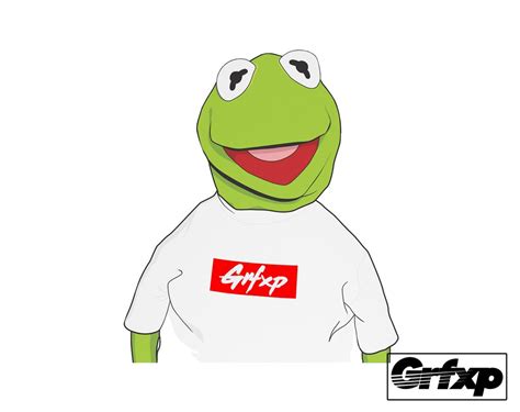 Grfxp Kermit Supreme Style Printed Sticker Grafixpressions
