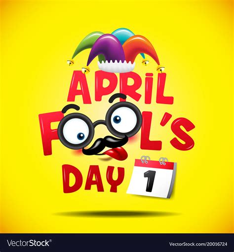 April Fools Day Typography Colorful Royalty Free Vector