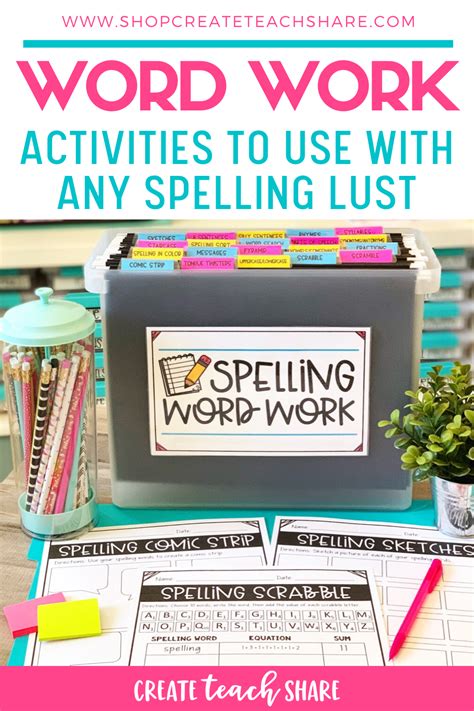 Template write to bvnpt regarding alligation. Word Work - Spelling | Word work, Word work activities, Studying spelling words