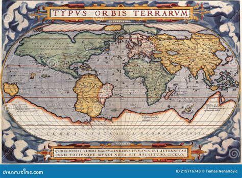 Mapas Antigos Do Mapa Do Mundo Do Orteliusc Foto De Stock