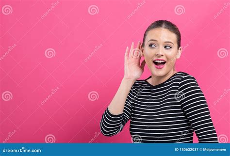 Young Woman Listening Stock Image Image Of People Attention 130632037