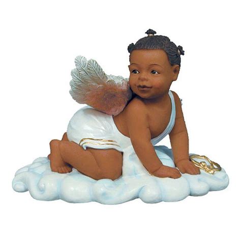 Sweet Cheeks African American Baby Angel Figurine By Positive Image