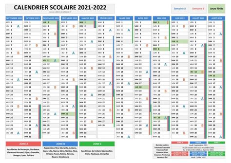 Calendrier 2022 Scolaire Zone b | The Imprimer Calendrier