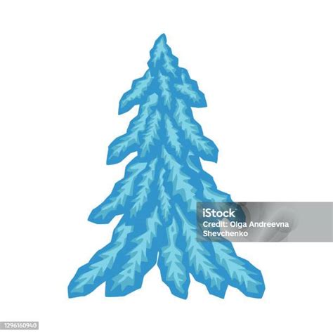 Cartoon Snowy Fir Tree Stock Illustration Download Image Now Beauty