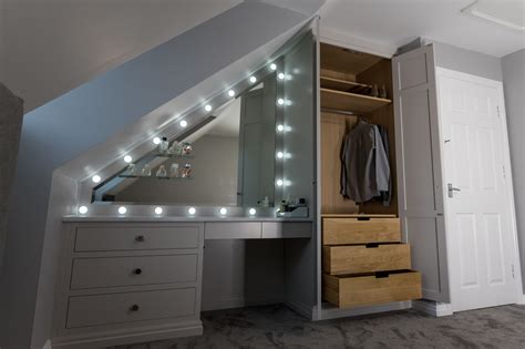 Bespoke Fitted Wardrobe And Dressing Table Designed To Fit Under The