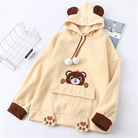 Autumn Winter New Japanese Women Harajuku Cat Hooded Hoodie With Ears