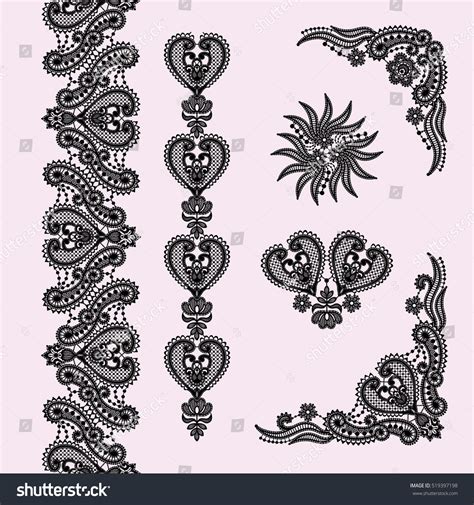 Lace Clip Art Seamless Pattern Stock Vector 519397198 - Shutterstock