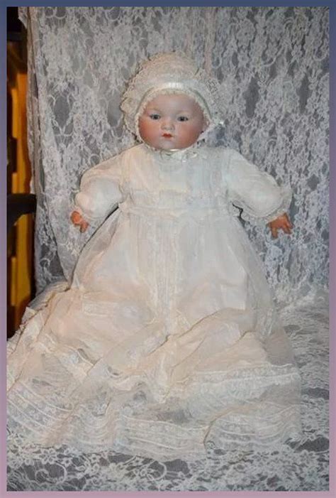 Antique Doll Large Dream Baby Bisque W Wonderful Christening Gown