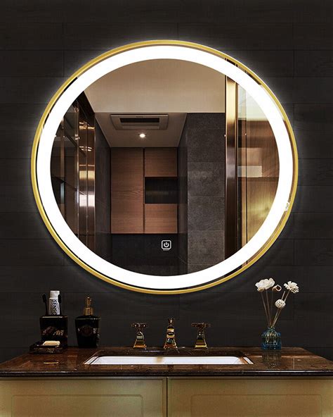 Super Bright Round Led Bathroom Mirror Large Make Up Salon Mirror Demister Touch Ebay