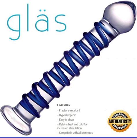 Glas Blue Spiral Glass Dildo Sex Toys For Women G Spot Ribbed Wand Massager New 4890808063392 Ebay