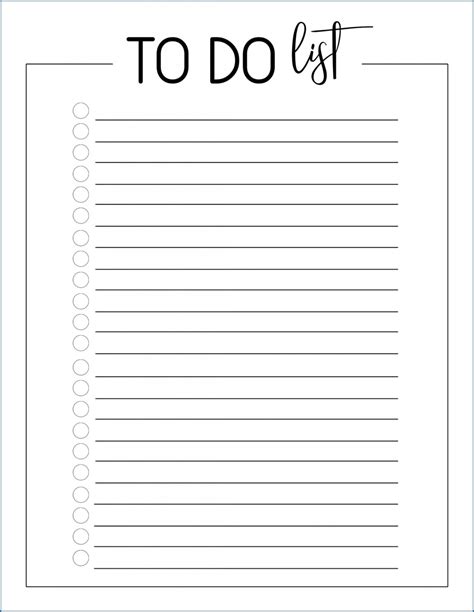 √ Free To Do List Printable Template Templateral In Blank To Do List