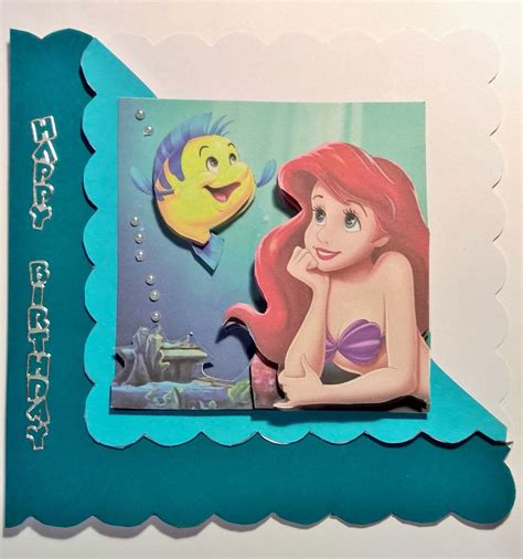 A couple of years ago, my boys each received a disney gift card for christmas. Little mermaid birthday card on my eBay shop | Disney ...