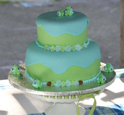 Cute Turtle Baby Shower Cake Blue Baby Shower Cake Baby Shower Cakes