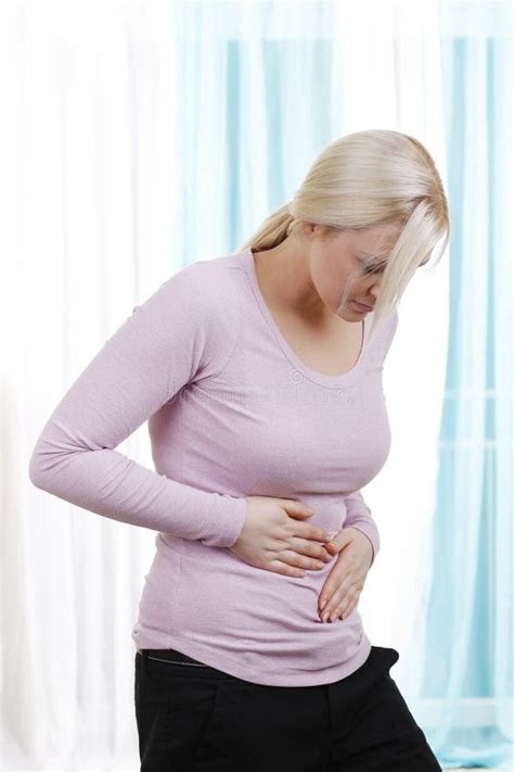 Woman With Stomach Pain Stock Image Image Of Blood Mucosa 35691663