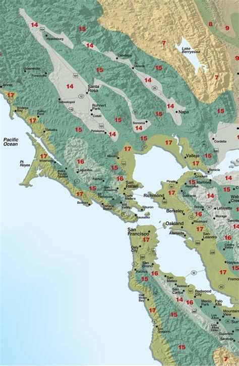 Sunset Climate Zones San Francisco Bay Area And Inland Climate Zones Bay Area Hillside