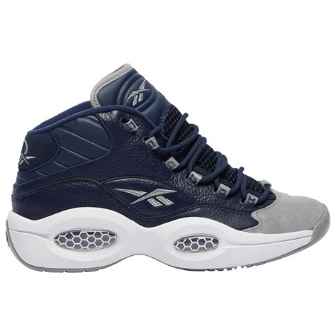 Reebok Leather Question Mid Basketball Shoes In Blue For Men Save 30