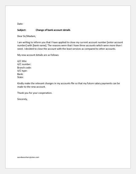 Business Letter To Customer For Change Of Bank Account Account Images And Photos Finder