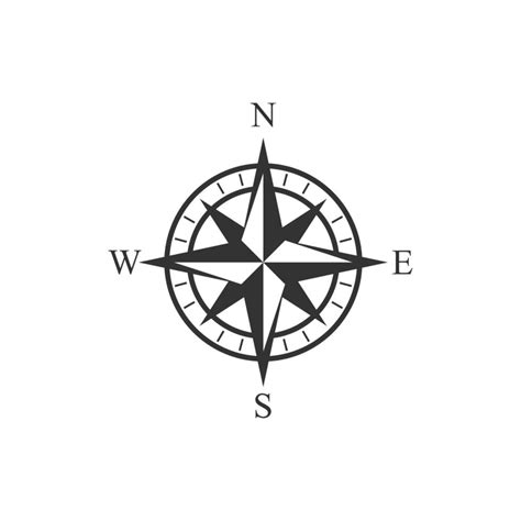 Compass Icon Compass Vector Illustration Navigation Symbol Direction