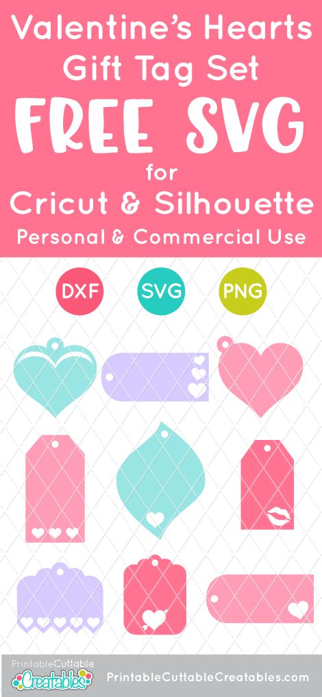 Download Valentine Hearts Gift Tags Free SVG Files for Cricut ...