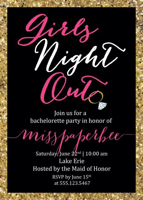 Girls Night Out Bachelorette Invitations Weddingbee Photo Gallery