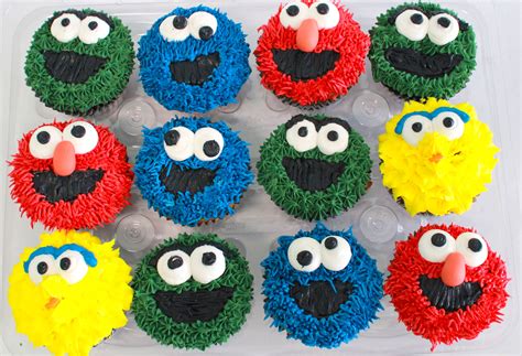 Sesame Street Character Cupcakes