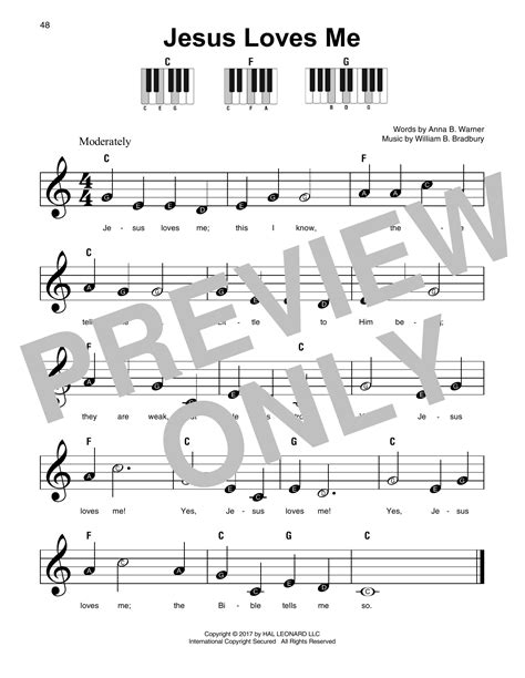 Jesus Loves Me Super Easy Piano Print Sheet Music Now