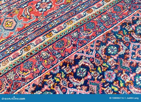 Detail Of Oriental Rug With Diagonal Stripes Stock Photo Image Of