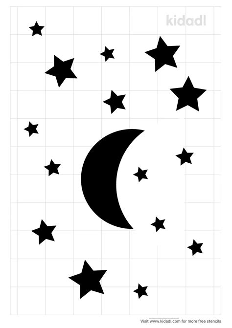 Free Half Moon And Stars Stencil Stencil Printables Kidadl