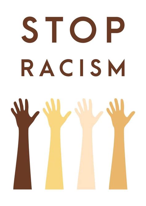 Stop Racism Icon Motivational Poster Against Racism And Discrimination
