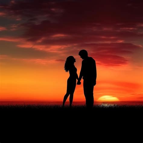 Premium Ai Image Silhouette Of Couple In Love Illustration