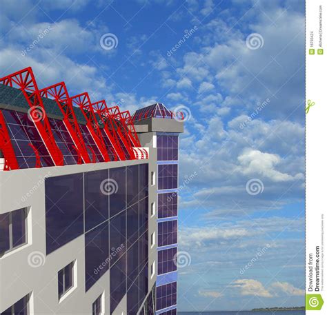 Architectural Background With Top Of Building Stock