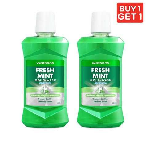 watsons fresh mint mouthwash 500ml b1t1 shopee philippines