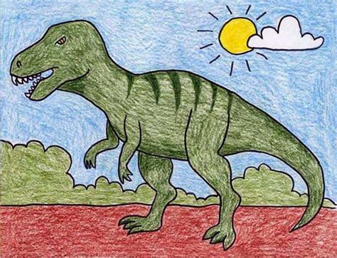 Rex that was positively puny, about the size of a small deer. Draw a T-Rex · Art Projects for Kids