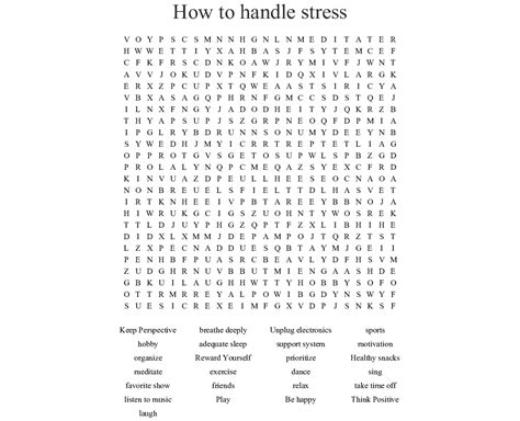 It is like no days and nights with out individuals speaking about it. Coping Skills Crossword - WordMint