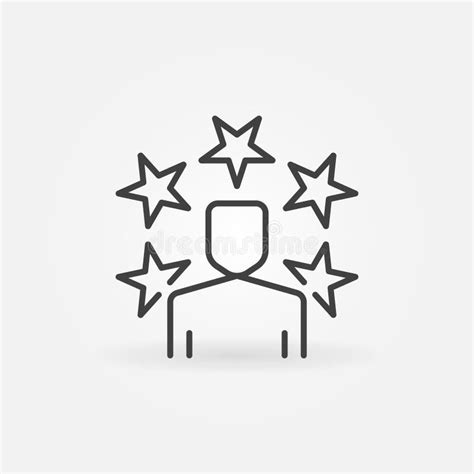 Online Celebrity Concept Icon Vector Man With Stars Symbol Stock