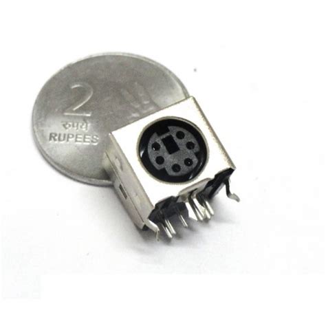 Ps2 Female Connector Pcb Mount Type Ps2 6 Pin Mini Din Plug