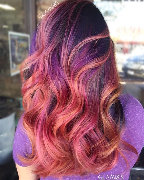 40 Versatile Ideas Of Purple Highlights For Blonde Brown And Red Hair
