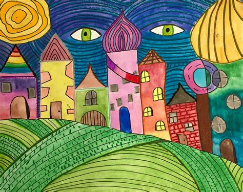 Friedensreich Hundertwasser Dreamscapes In Marker Artofit