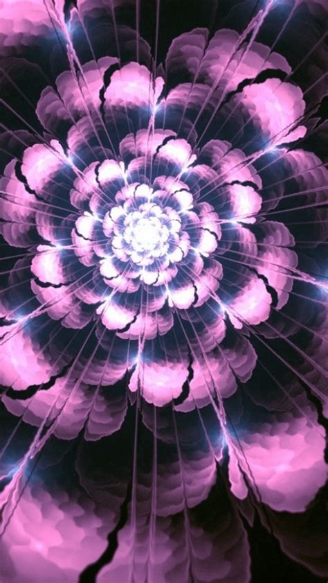 Abstract Bloomy Flower Petals Dark Pattern Art Iphone Wallpapers Free