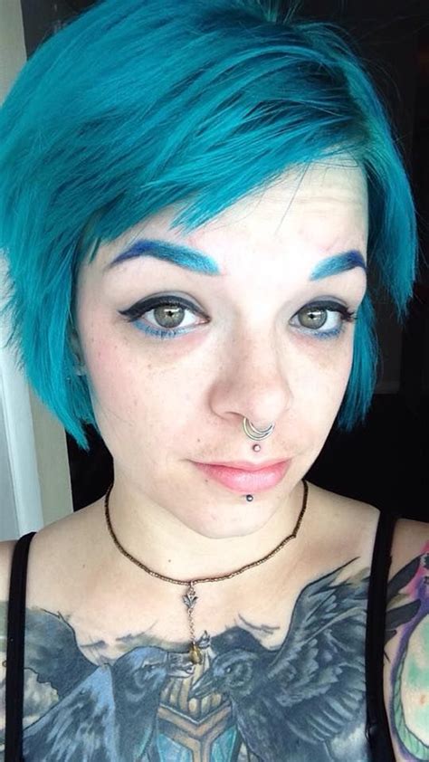 Blue Eyebrow Ombre Blue Hair Septum Philtrum Labret Manic Panic