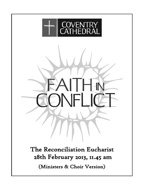 Faith In Conflict Eucharist 2013 02 28 Pdf Christian Worship And